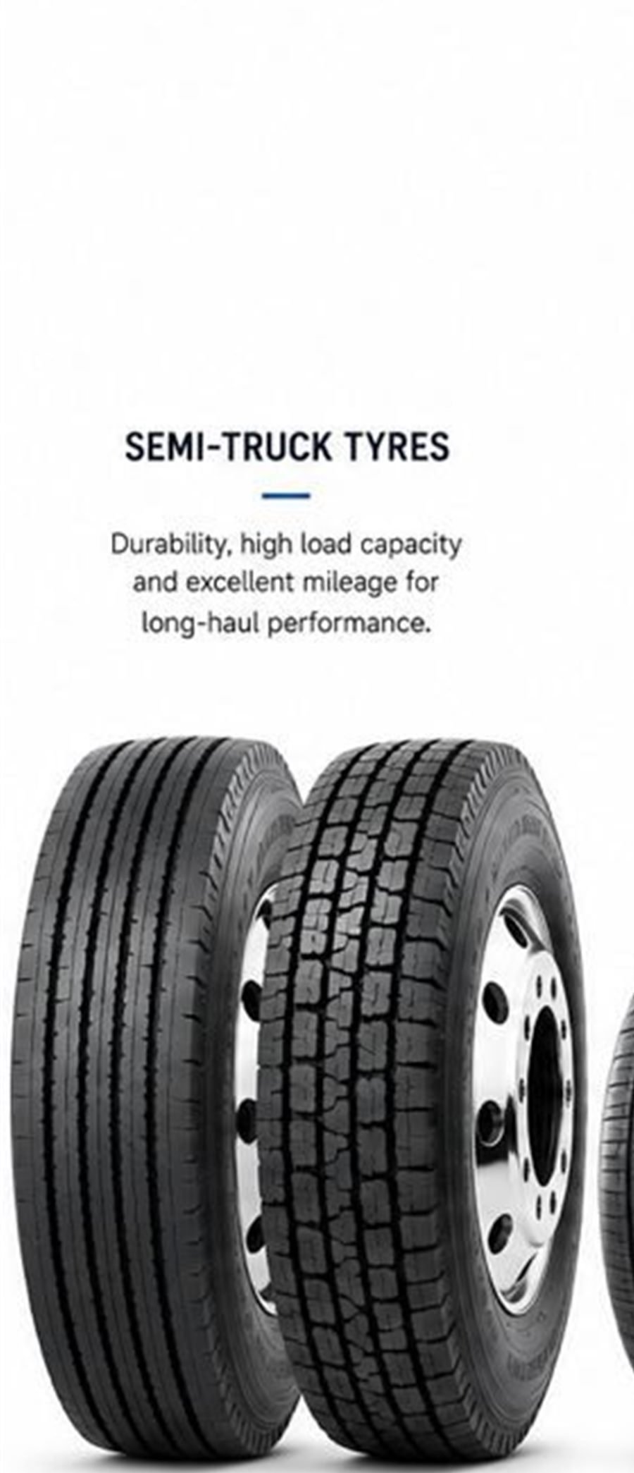 Semi truck steer and drive tire patterns available for wholesale export